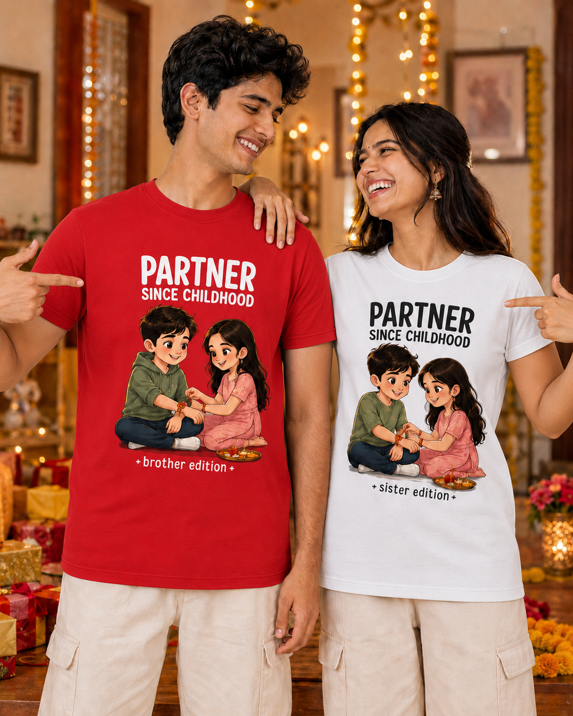 Partner Since Childhood Personalised Unisex T-Shirt - Regular Fit - product gallery