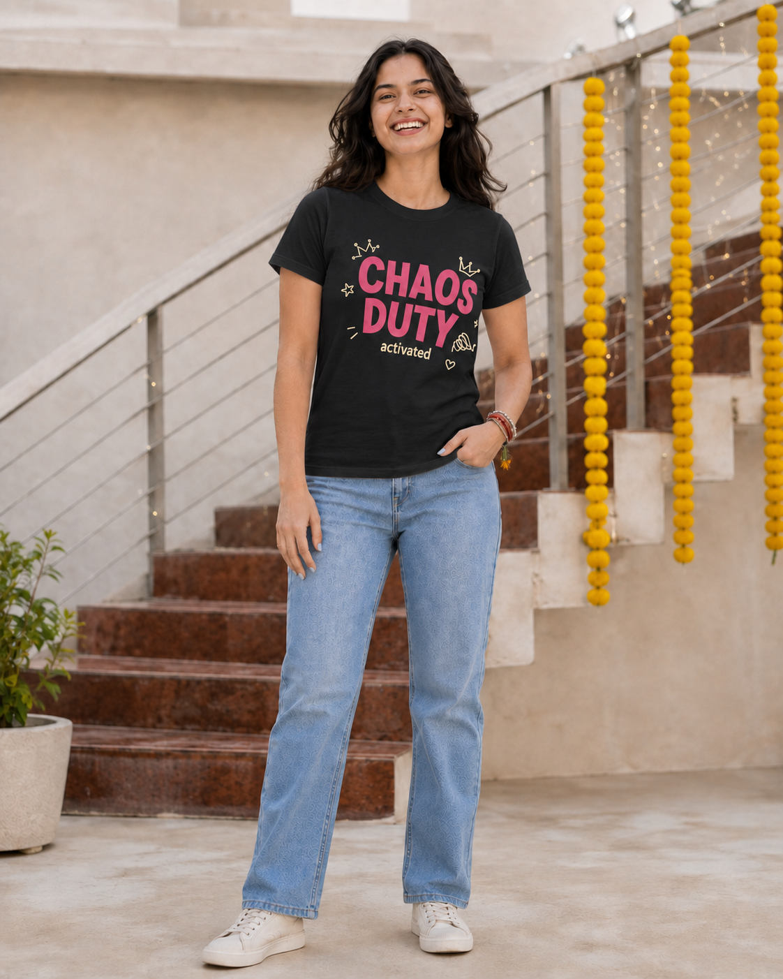 Rakhi Duty / Chaos Duty Personalised Unisex T-Shirt - Regular Fit - Black - product gallery