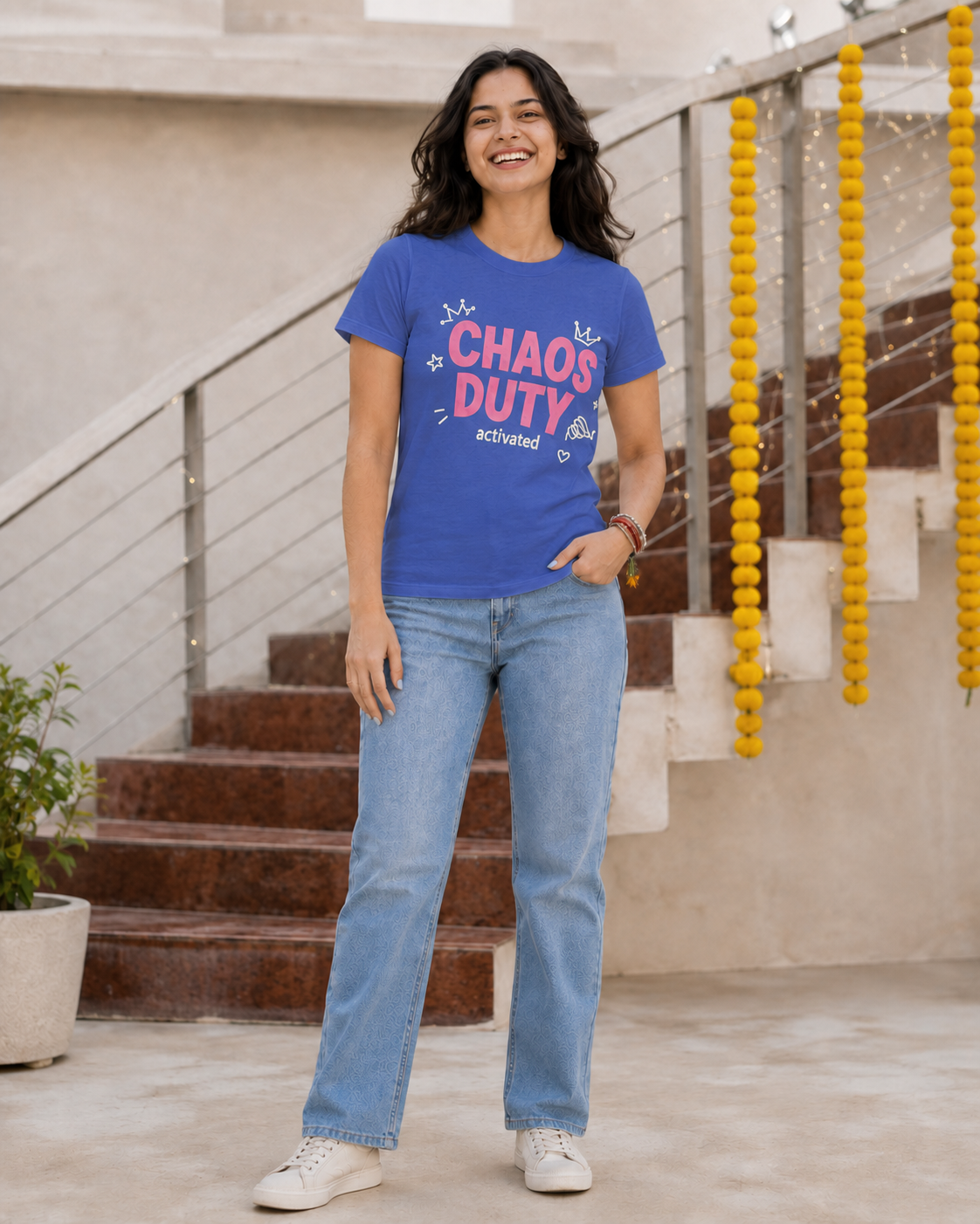 Rakhi Duty / Chaos Duty Personalised Unisex T-Shirt - Regular Fit - Blue - product gallery