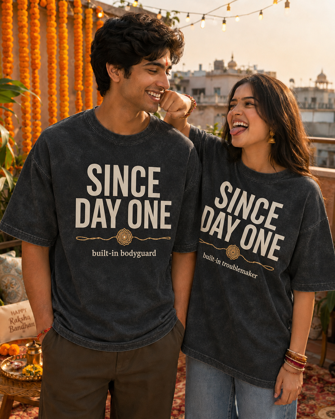 Since Day One - Built-In Bodyguard / Troublemaker Personalised Unisex T-Shirt - Oversized - product gallery