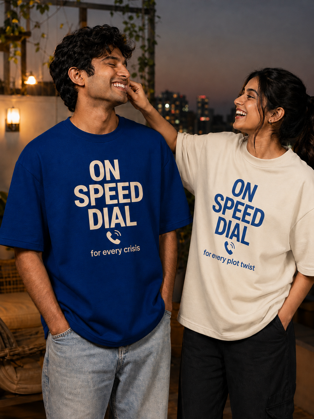 Speed Dial - Call Brother / Call Sister Personalised Unisex T-Shirt - Oversized - featured view