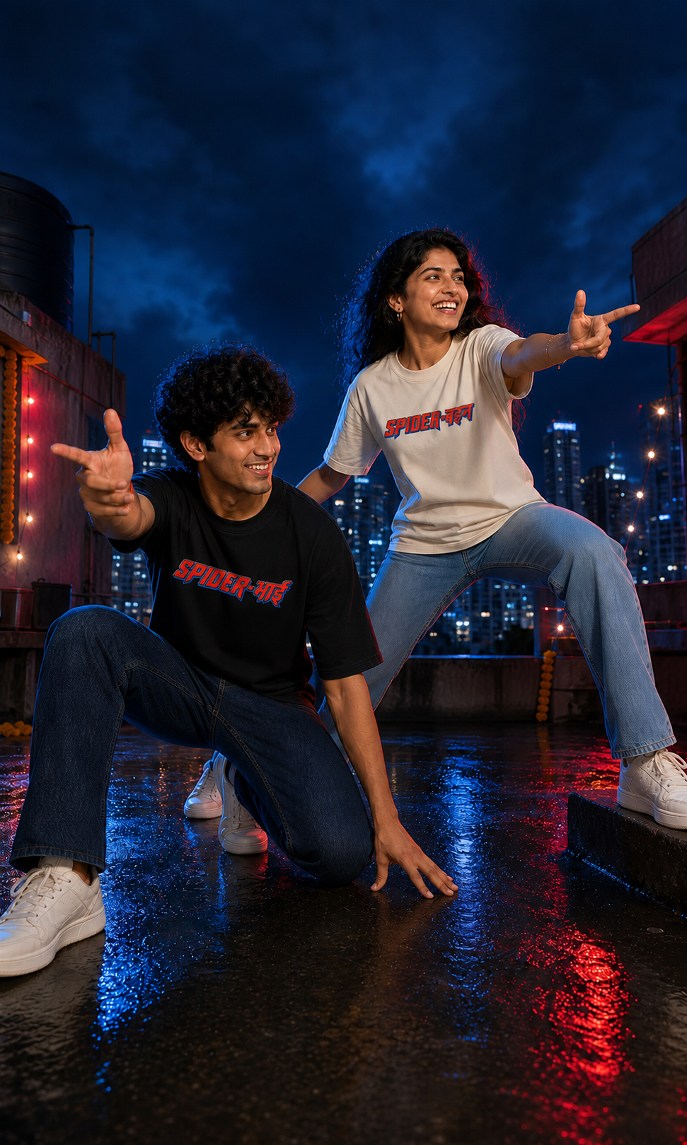 Spider Bhai (भाई) / Spider Behen (बहन) Personalised Unisex T-Shirt - Regular Fit - product gallery
