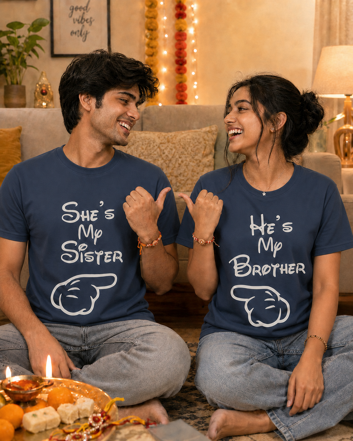 She's My Sister / He's My Brother Personalised Unisex T-Shirts - Matching Set - Regular Fit - product gallery