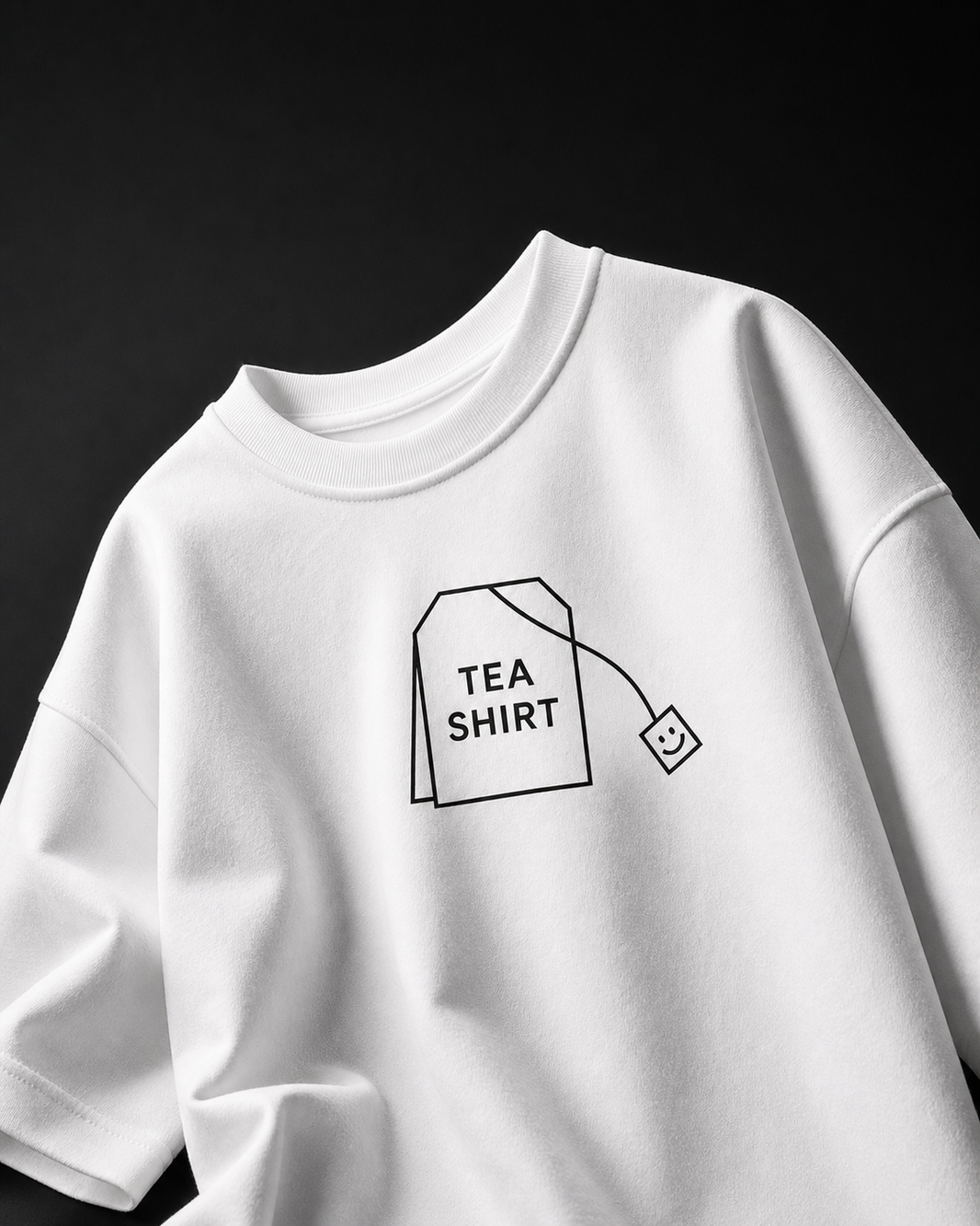 Tea Shirt Unisex Oversized Tee in white - front