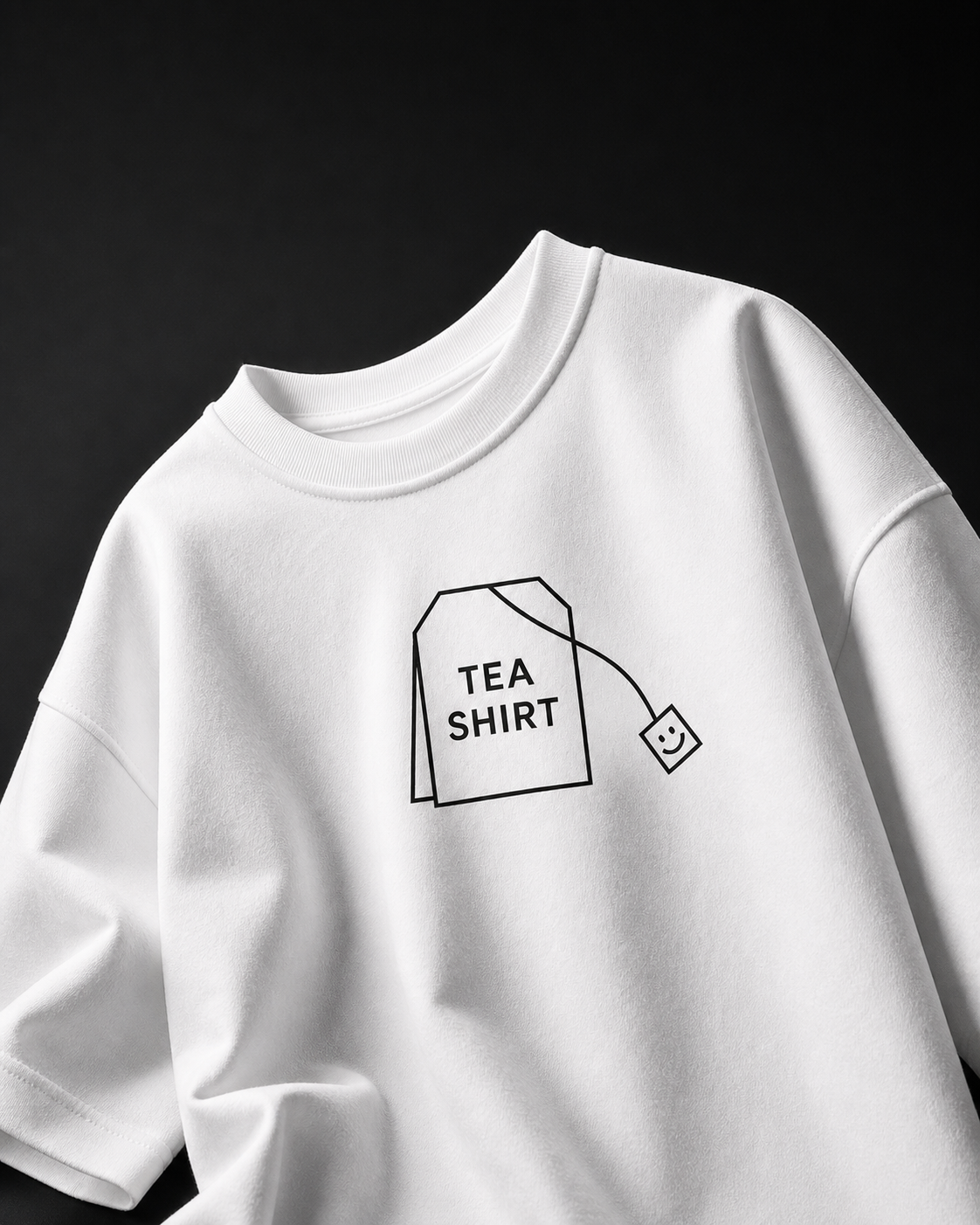 Tea Shirt Unisex Oversized Tee in white - front