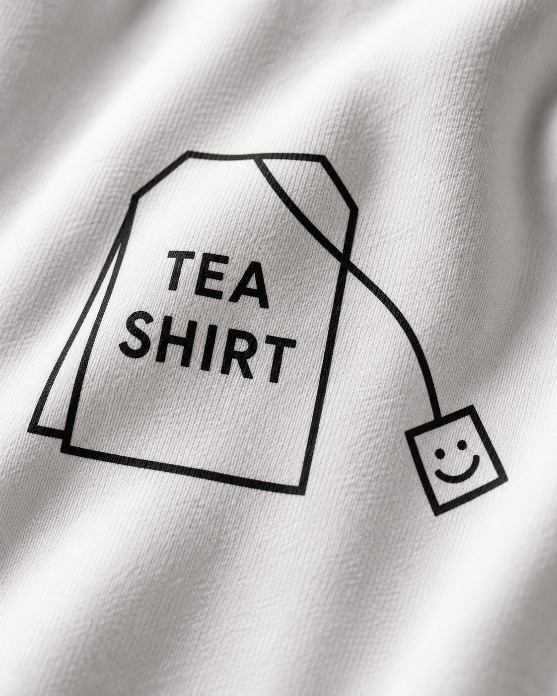 Tea Shirt Unisex Oversized Tee in white - closeup