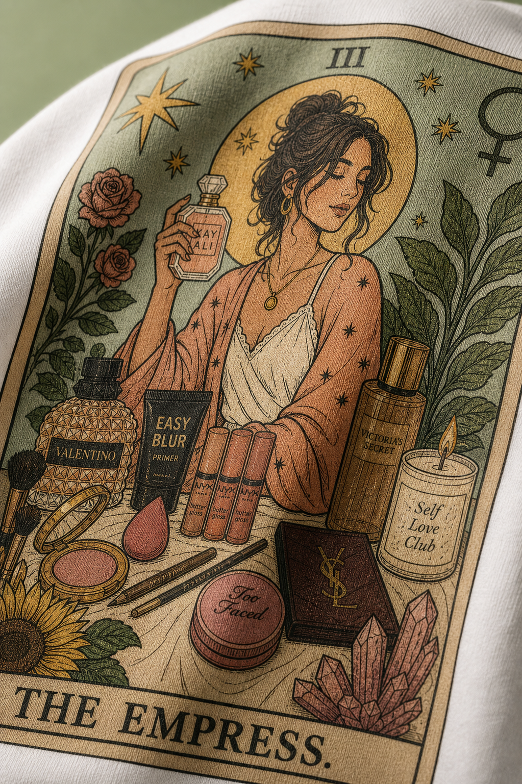 The Empress Unisex Oversized Tee - print close-up