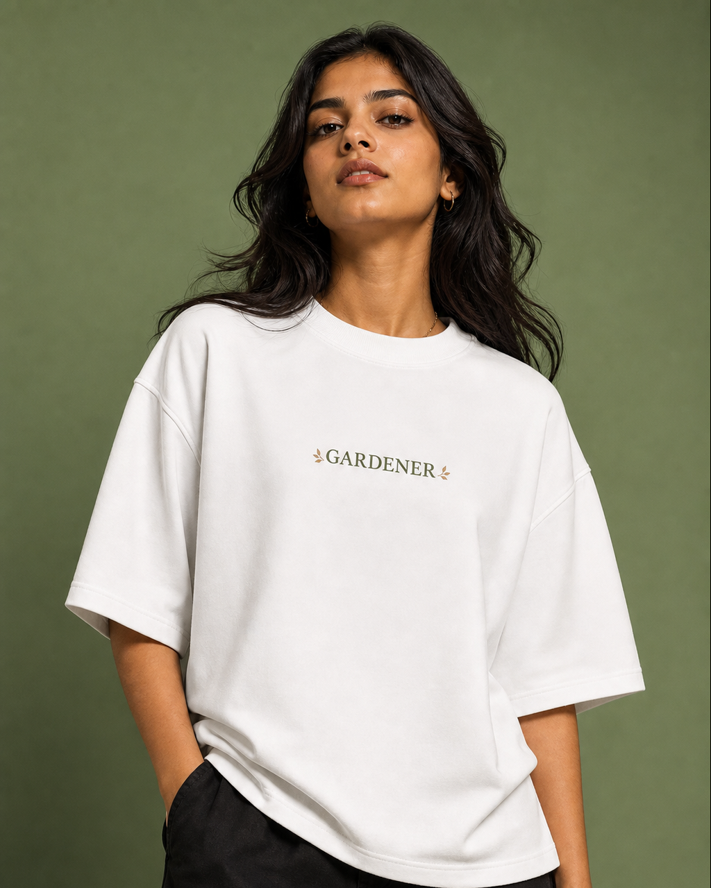 The Gardener Unisex Oversized Tee - front view