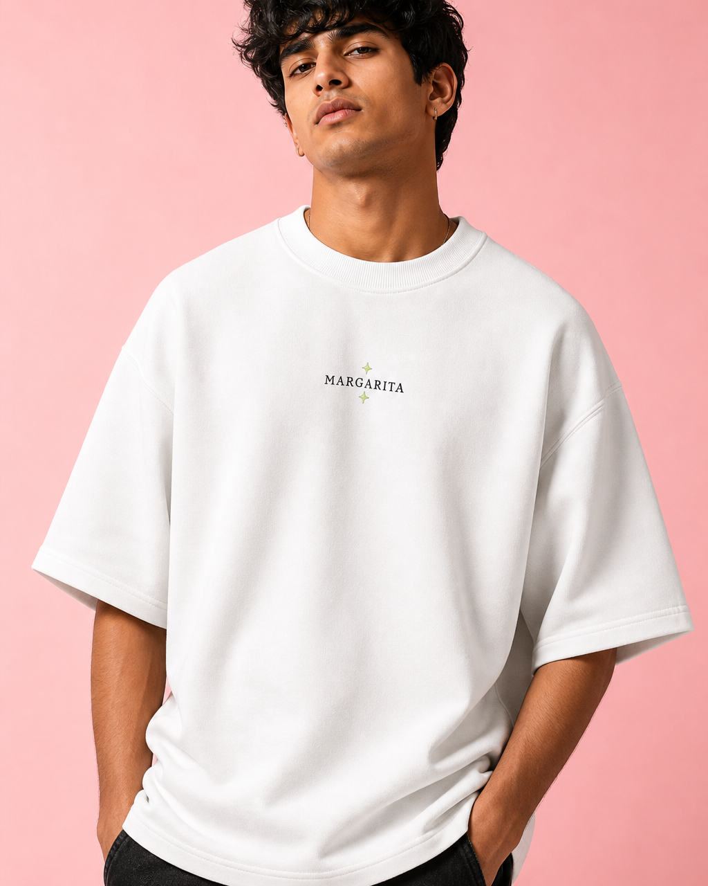 The Margarita Unisex Oversized Tee - male model styling