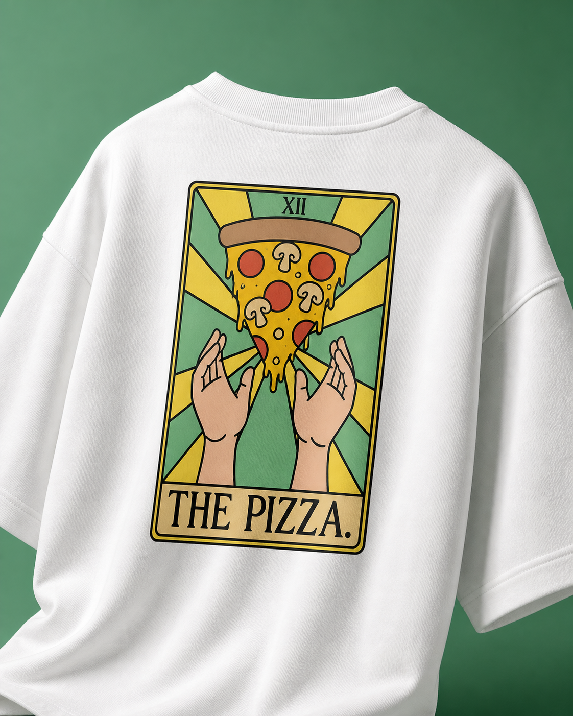 The Pizza Unisex Oversized Tee - back view