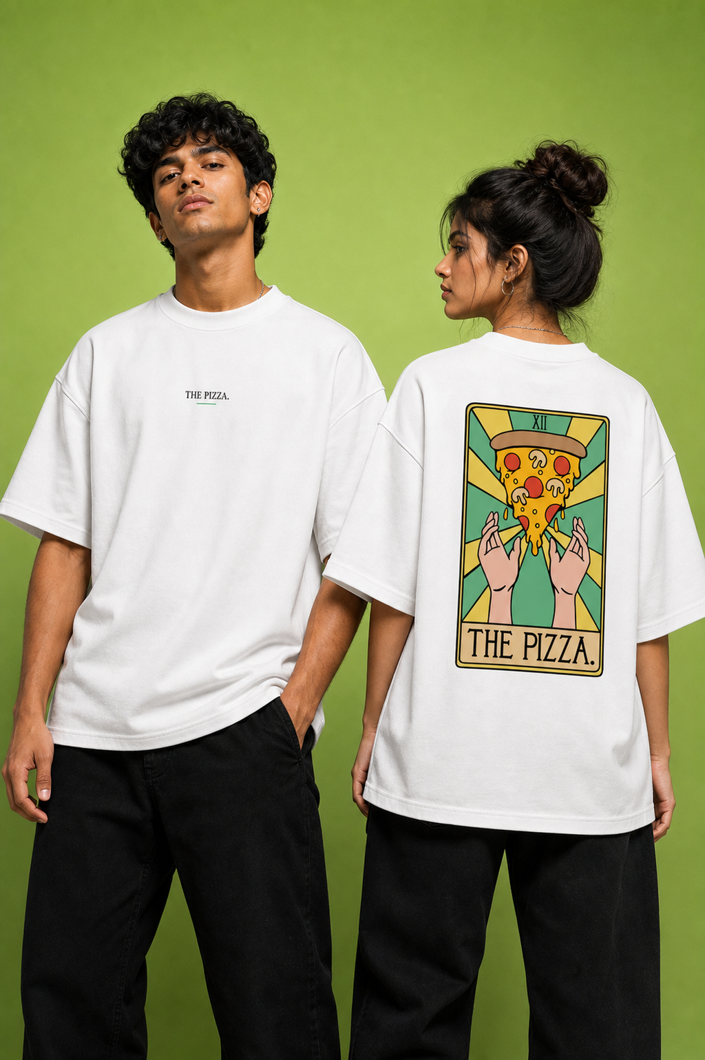 The Pizza Unisex Oversized Tee - front view