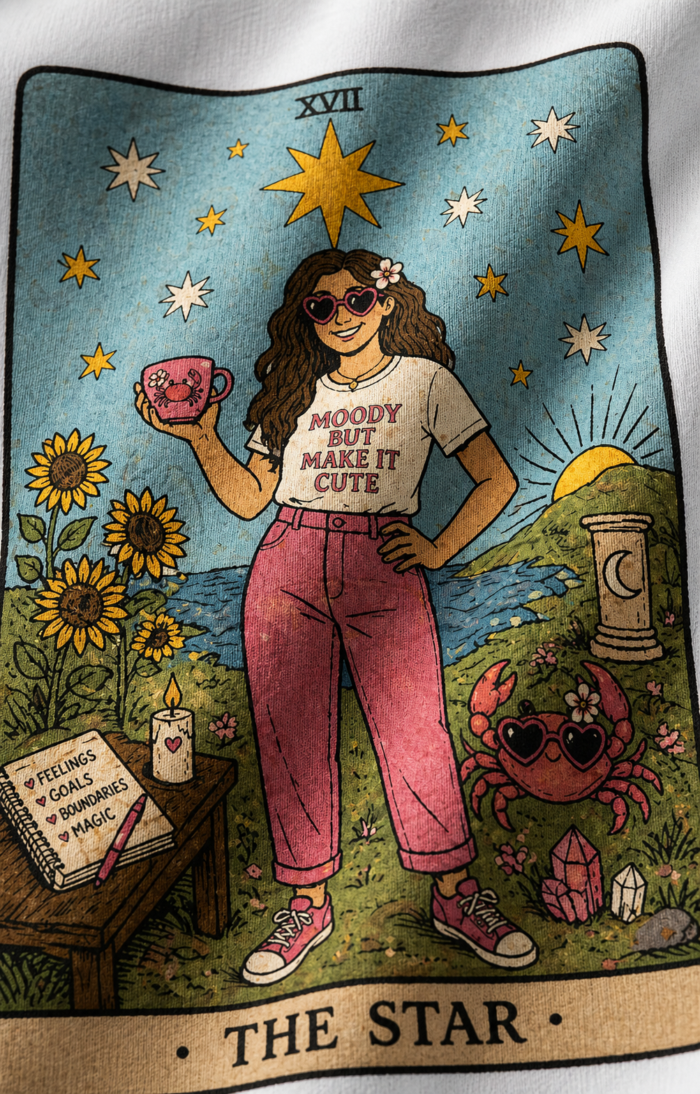 The Star Unisex Oversized Tee - print close-up