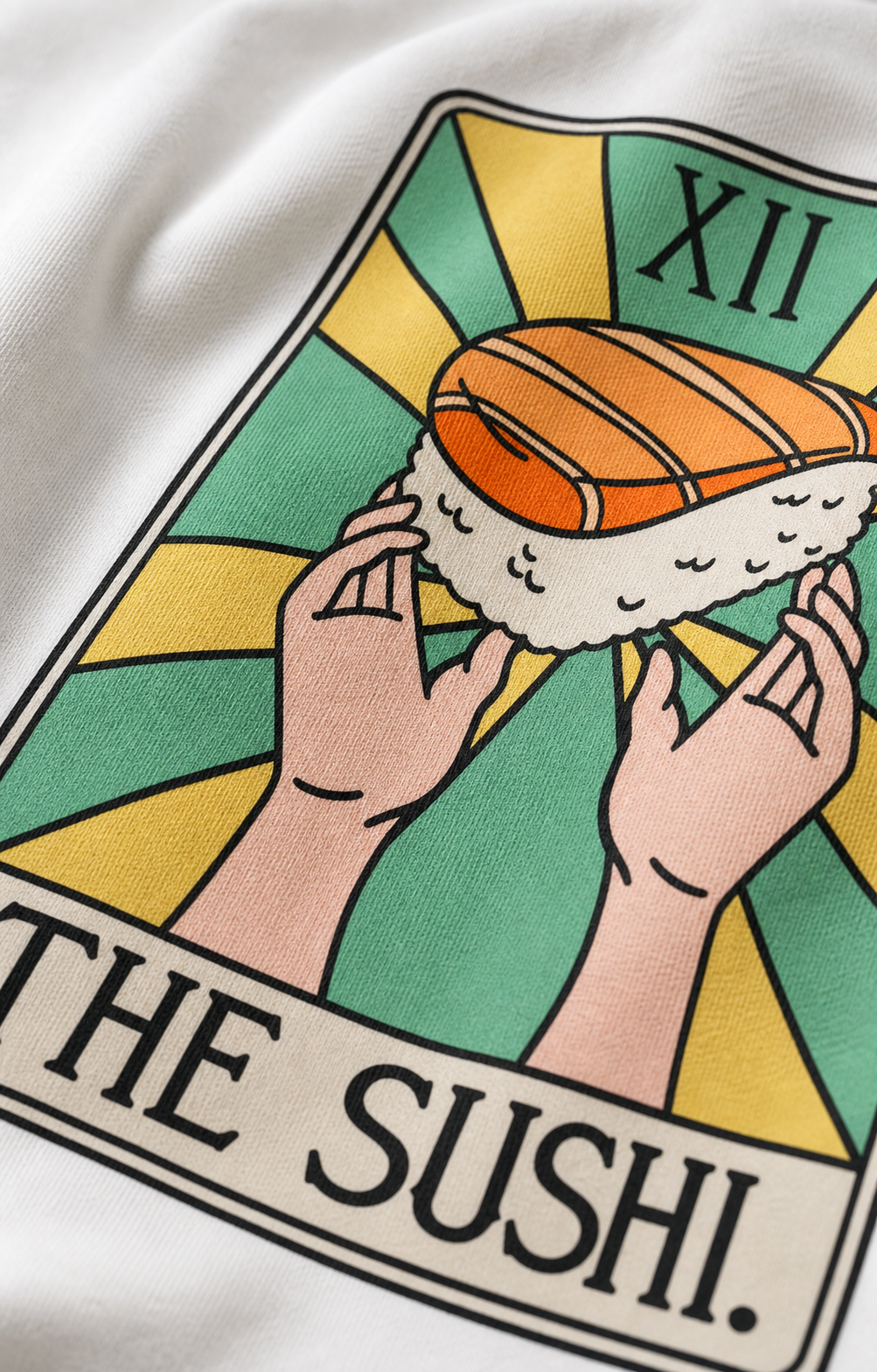 The Sushi Unisex Oversized Tee - print close-up