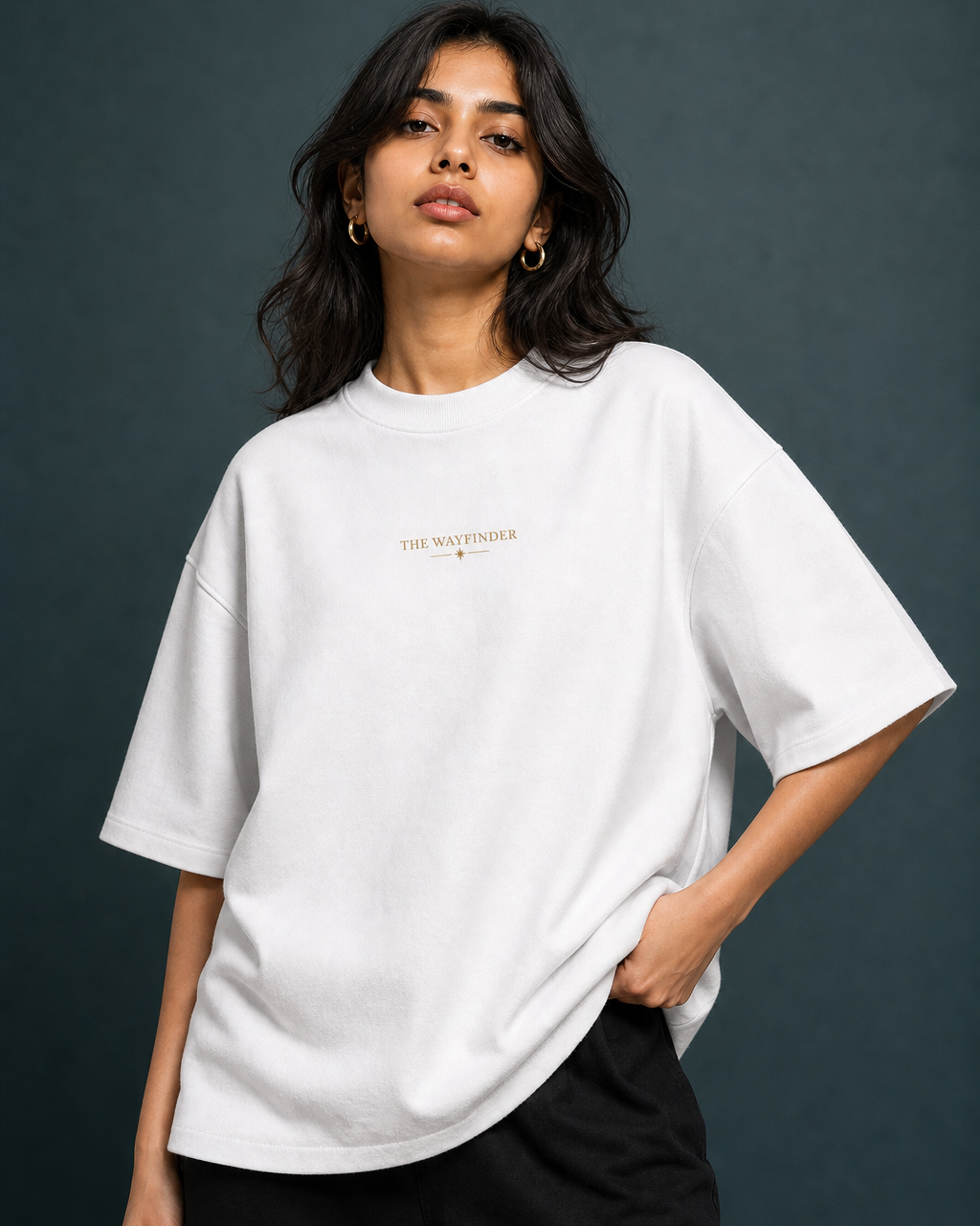 The Wayfinder Unisex Oversized Tee - front view