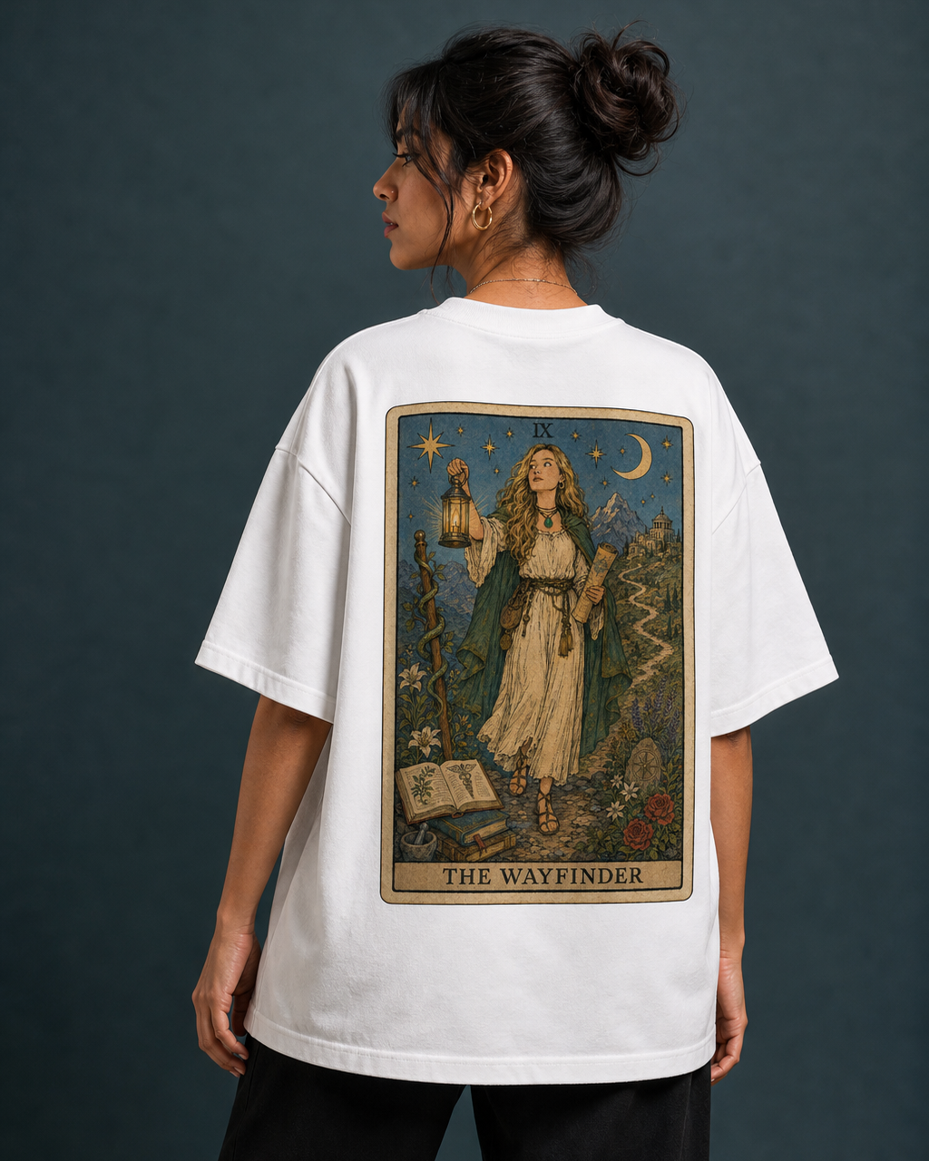 The Wayfinder Unisex Oversized Tee - back view