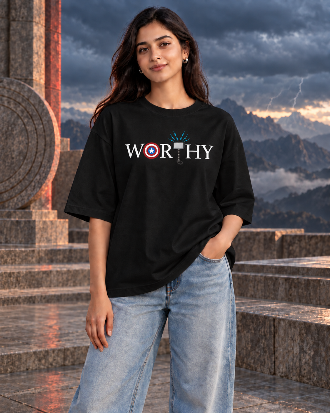 Worthy of the Storm — Black — oversized styling #Color_Black