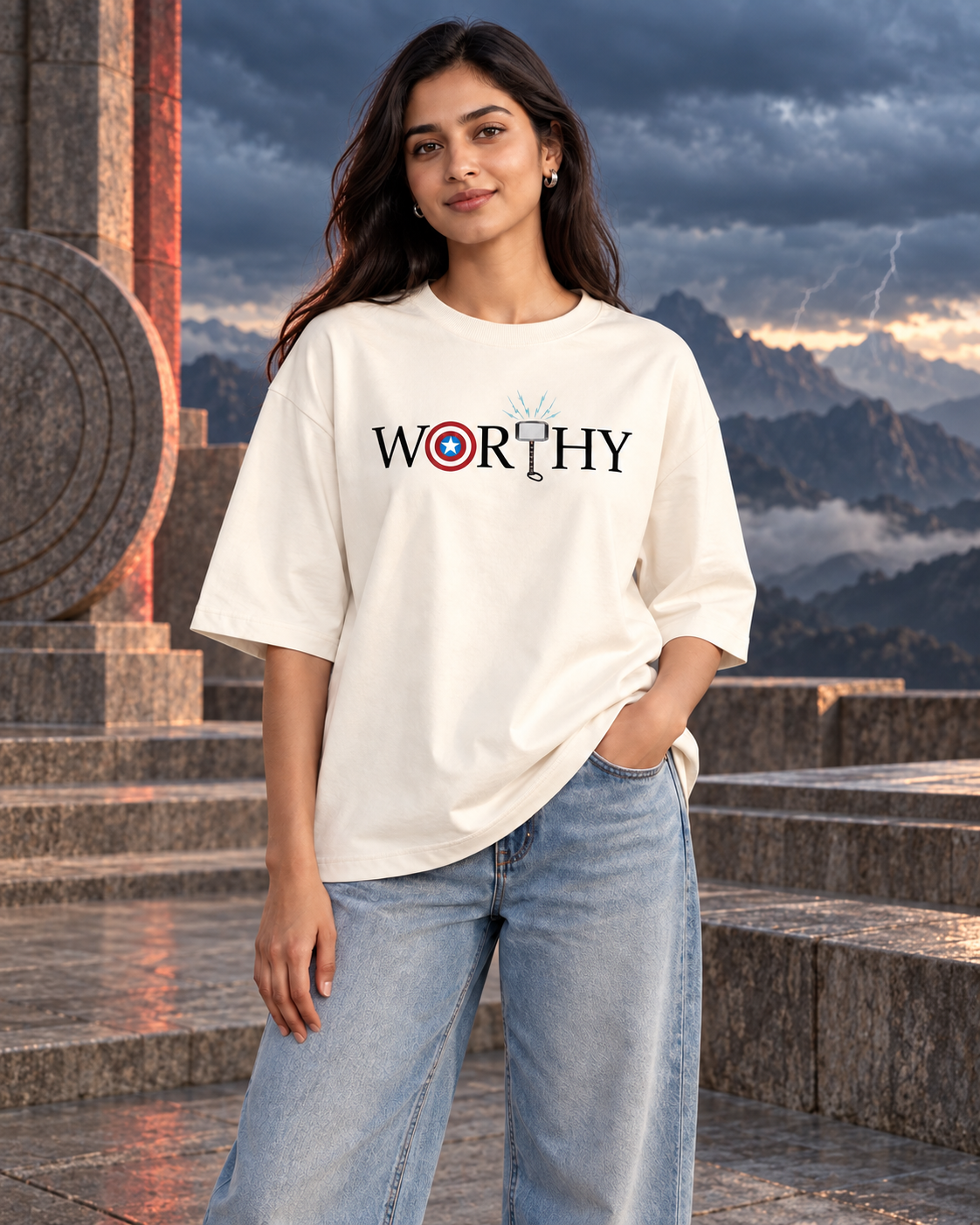 Worthy of the Storm — Off White — oversized styling #Color_Off White